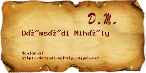 Dömsödi Mihály névjegykártya