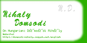mihaly domsodi business card