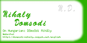 mihaly domsodi business card